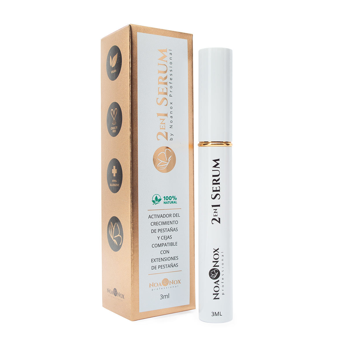 Serum para el crecimiento de pestañas 2 en 1